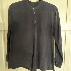 Black Silk Button-Up blouse